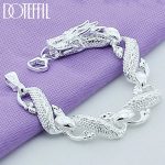DOTEFFIL 925 Sterling Silver Dragon Cuff Bracelet – Unisex Charm Jewelry for Wedding, Engagement & Parties