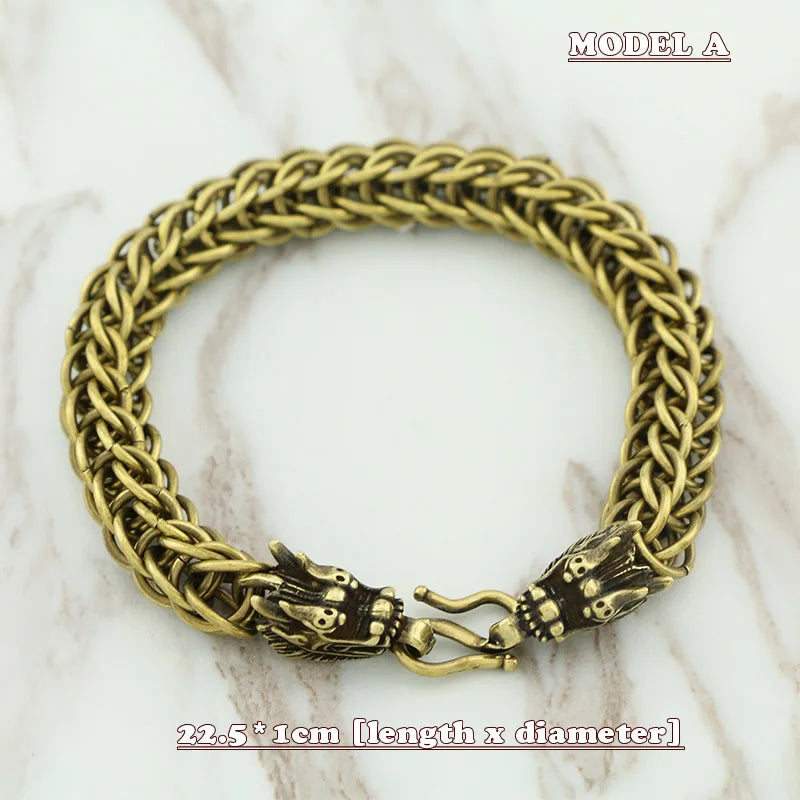 Creative Vintage Brass Dragon Bracelet - Image 8