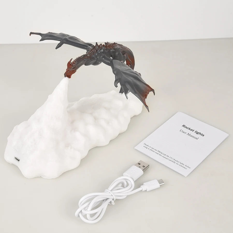 3D Room Decor LED Fire & Ice Dragon Lamps – Rechargeable Desktop Night Lights - Image 3