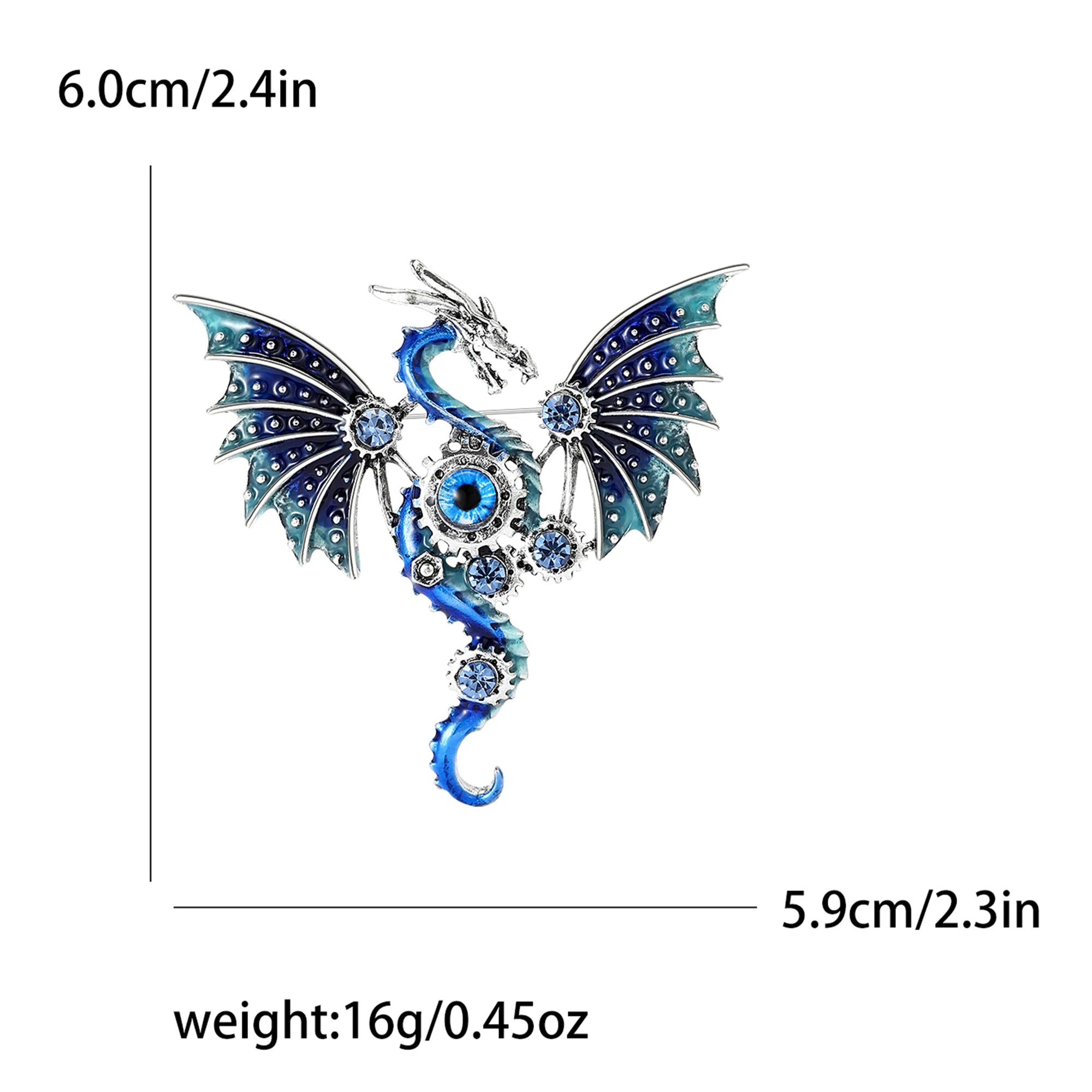 Enamel Dragon Pins for Women Rhinestone Flying Dragons Animal Brooch Banquet Party Backpack Gifts Jewelry Accessories - Image 3