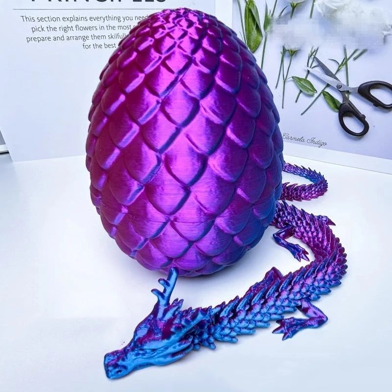1/2PCS 3D Printed Dragon Egg with Full Articulated Dragon – Movable Desktop Ornament & Kid Toy - Image 3
