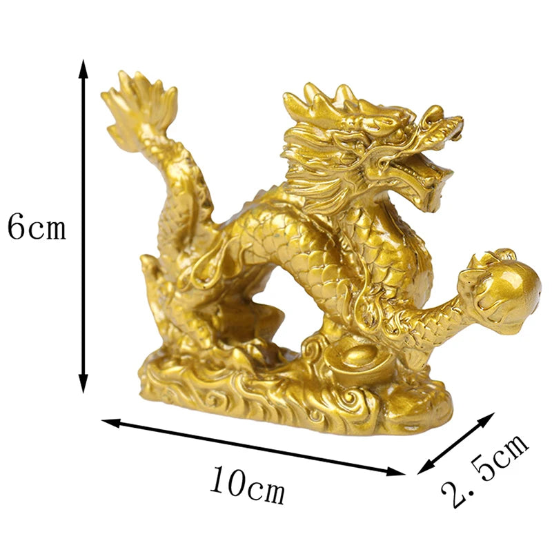 1Pc Good Lucky Golden Dragon Chinese Zodiac Statue – Gold Dragon Desktop Figurine - Image 4