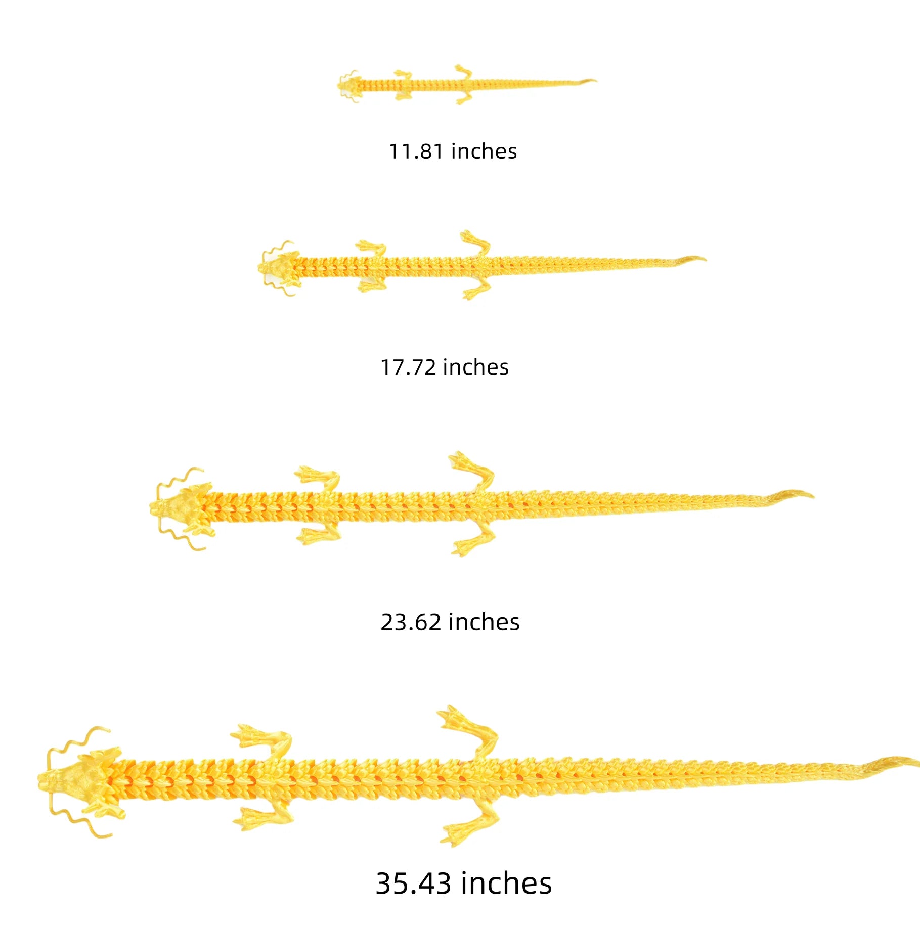3D Printed Conjoined Dragon Ornaments – Movable Cartoon Style Aquarium & Rockery Decoration (90cm) - Image 2