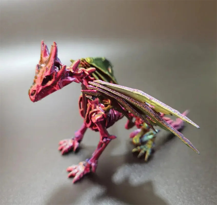 1Pc 3D Printed Dragon Skeleton with Movable Joints – Unique Indoor/Outdoor Decor & Animal Model Figurine - Image 5