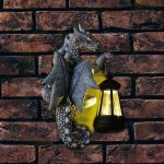 Dragon Tree Hugger with Solar Lantern – Weather-Resistant Outdoor Resin Garden Figurine