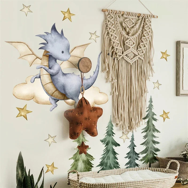 Cute Flying Dragon Forest Wall Stickers - Image 4