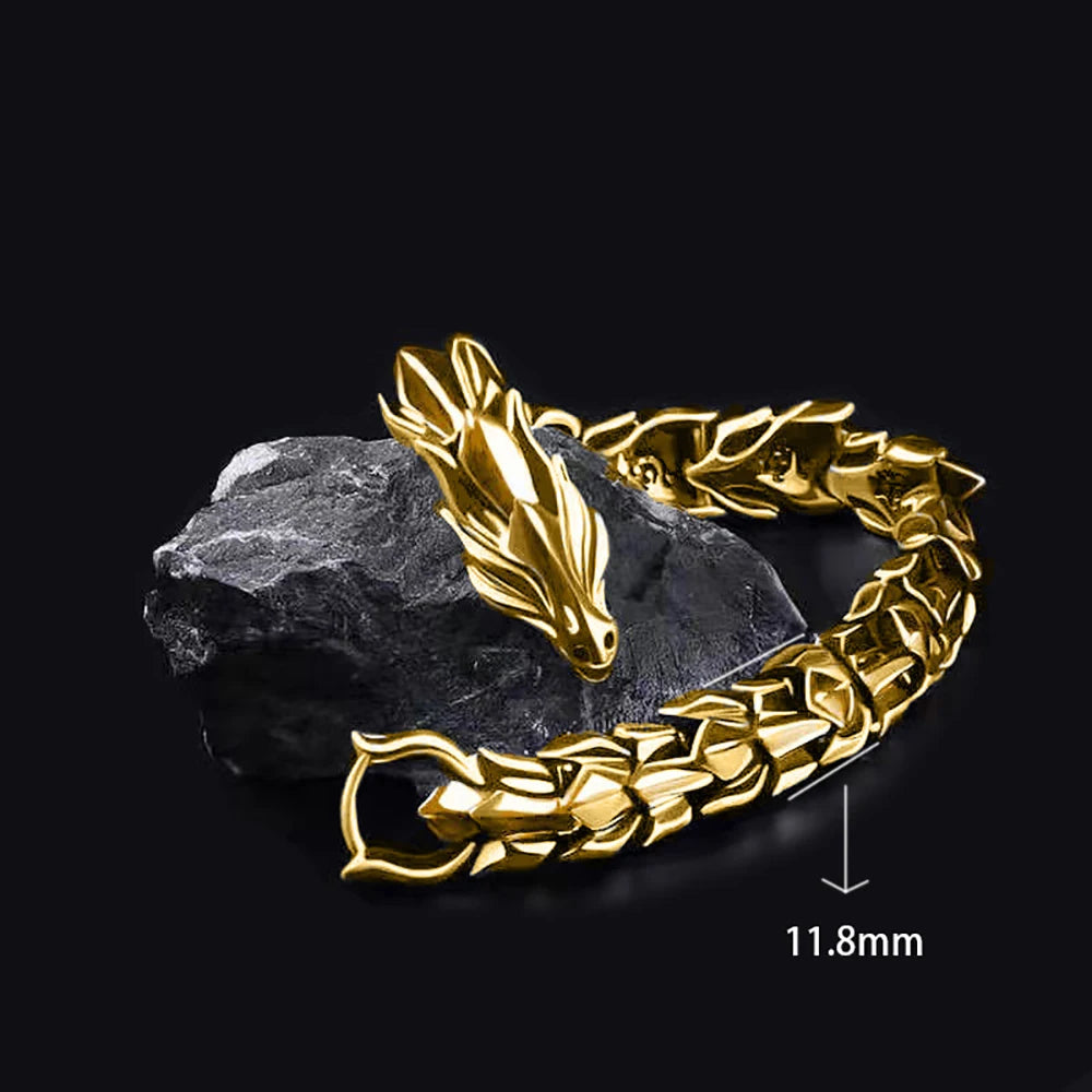 Fashion Personality Hip Hop Dragon Head & Scale Bracelet – Retro Exaggerated Punk Jewelry for Men - Image 7
