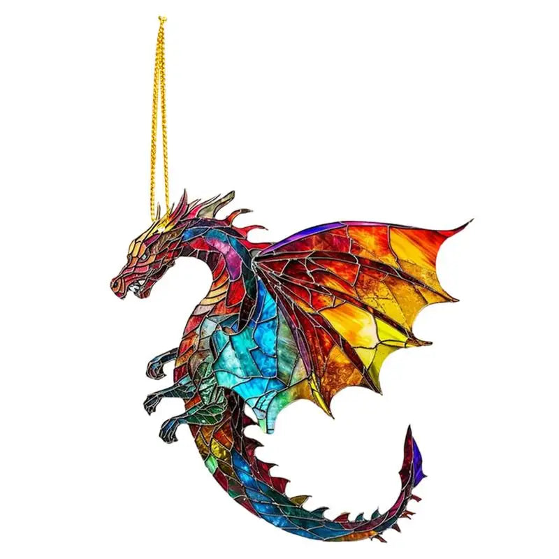 Fantasy Dragon Sun Catcher – Stained Acrylic Pendant for Windows & Car Interior Décor - Image 6