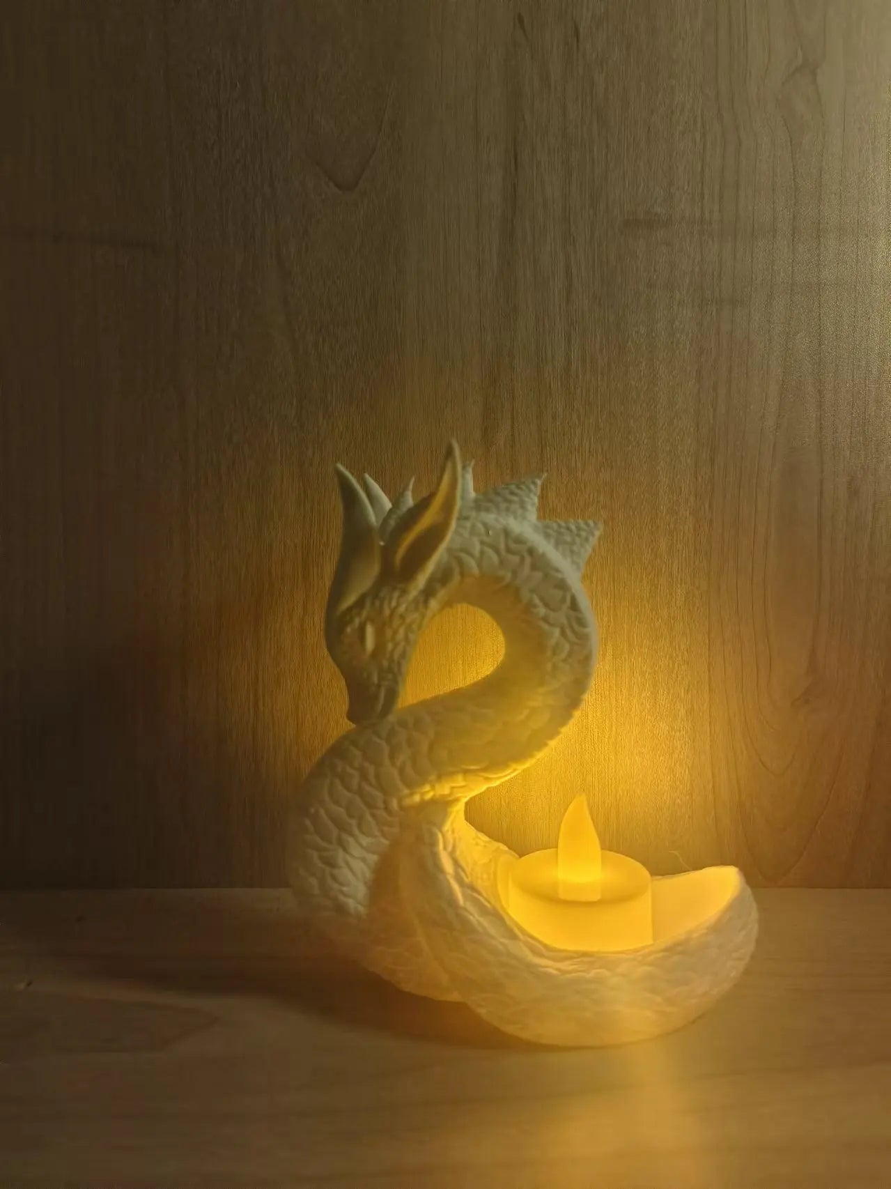 Dragon Night Light – LED Tea Light Decor Lamp & Candle Holder for Home Ambience - Image 2