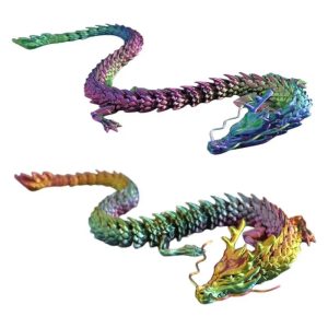 3D Printed Articulated Dragon – Large Flexible Joint Dragon Figurine for Home Decor & Collectors