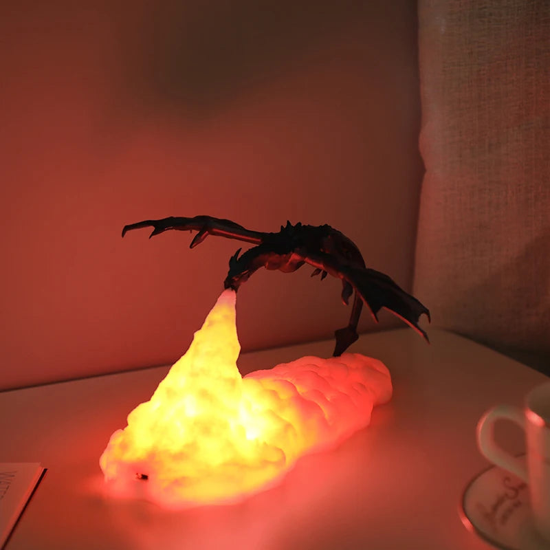 3D Printed Fire/Ice Dragon Night Light – Eye Protection Table Lamp for Kids - Image 4