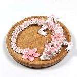 3D Printed Crystal Dragon Articulated Fidget Toy – Cherry Blossom Dragon Home & Office Decor, Birthday Gift for Boys 2025