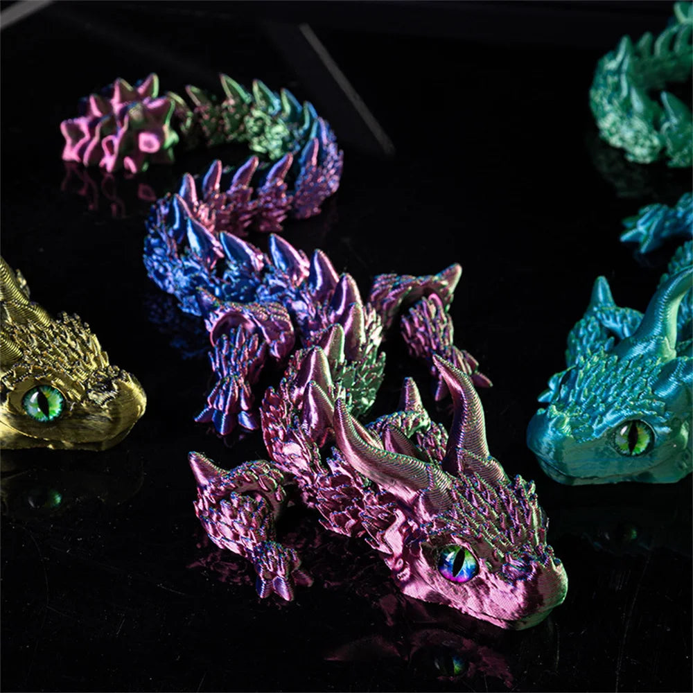 3D Printed Magic Dragon Model – Multi-Joint Movable Desk Ornament & Home Decoration Toy - Image 5