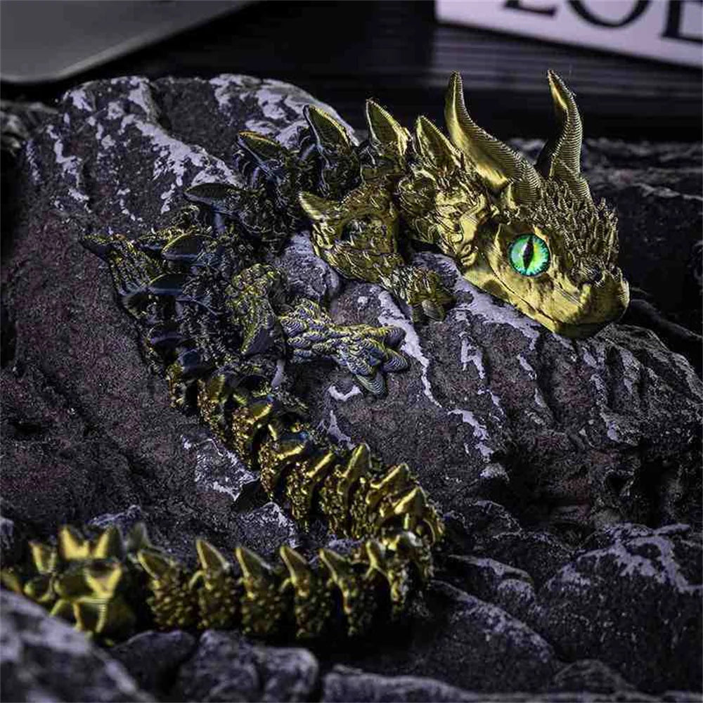 3D Printed Magic Dragon Model – Multi-Joint Movable Desk Ornament & Home Decoration Toy - Image 3