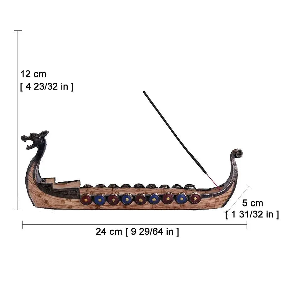 Creative Chinese Traditional Dragon Boat Statue Incense Holder – Resin Decoration Ornament for Home & Office - Image 4