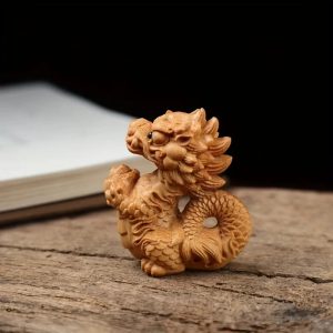 1/2Pcs Creative Lucky Dragon Carving – Desktop Feng Shui Ornament for Home, Office & Car