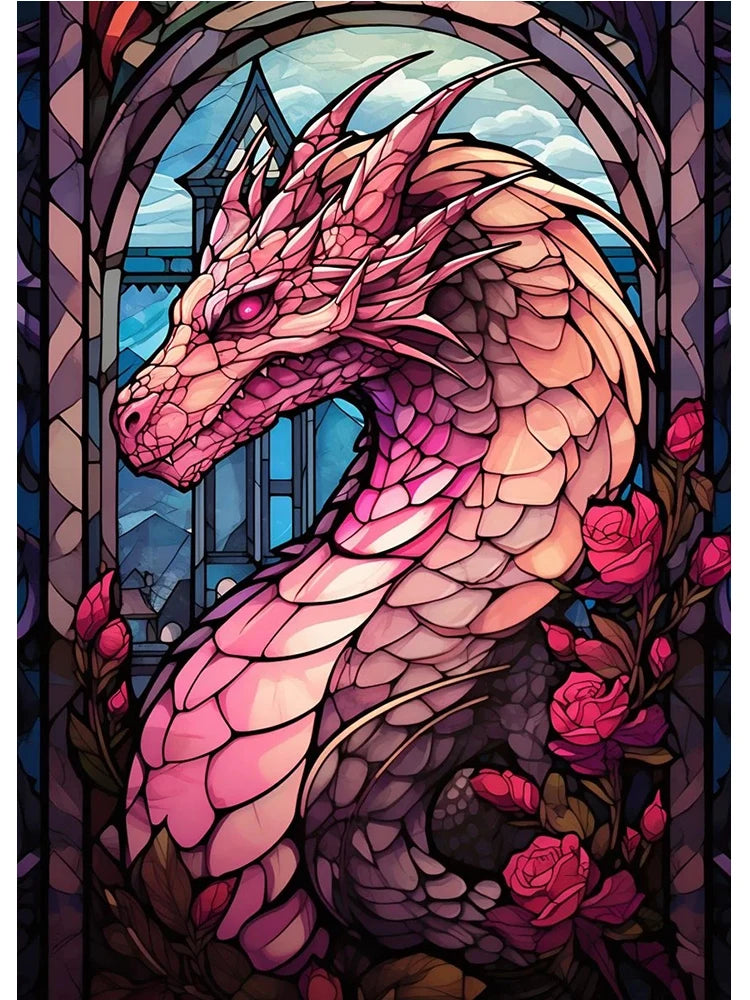 Abstract All Dragons Asylum Stained Glass Poster – Canvas Painting Wall Art for Living Room & Home Decor - Image 17