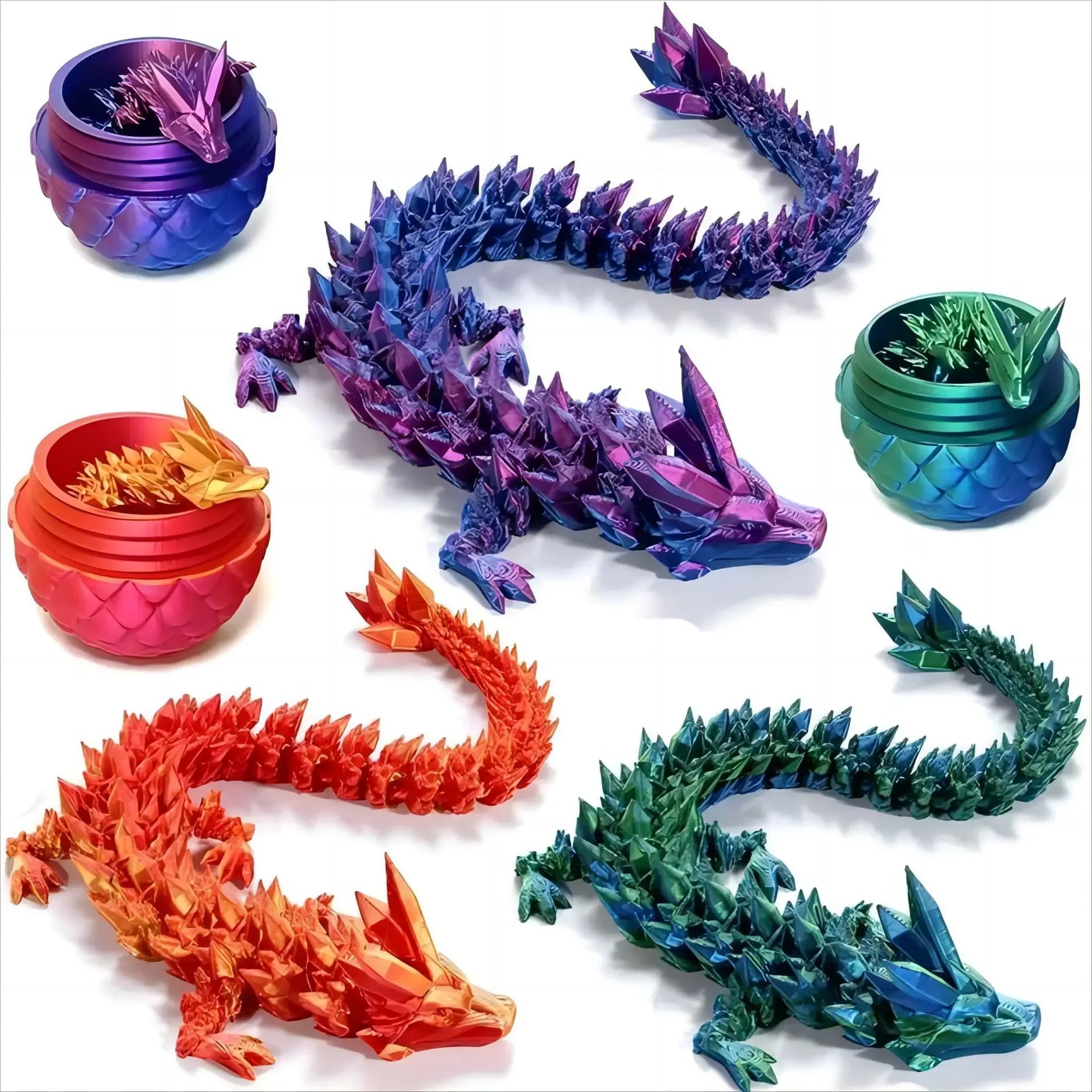 3D Printed Dragon Egg with Articulated Dragon - Image 14