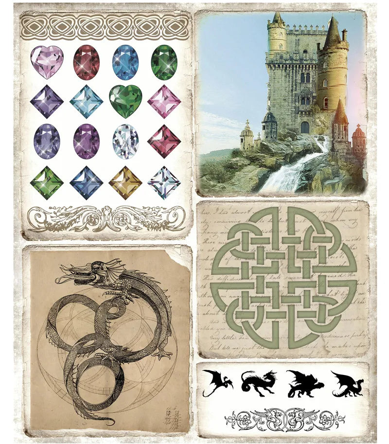 1 Pack Vintage Medieval Wizards and Dragons Stickers - Image 3
