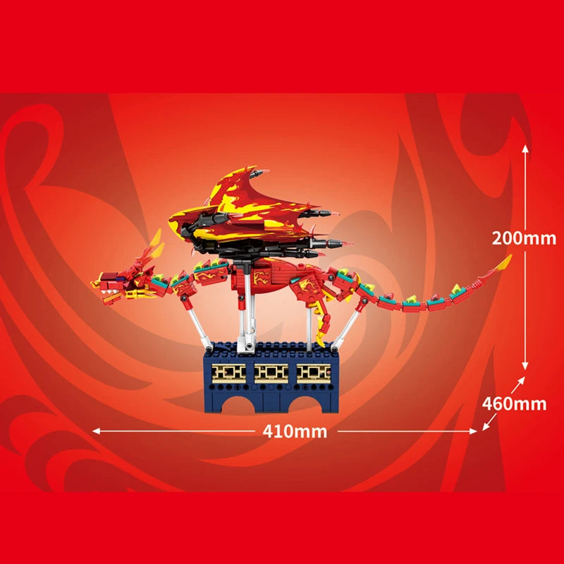 1359PCS Flames Dragon Smaug Building Blocks – Fire Breathing Dragon Model Toy for Kids’ Holiday Gifts - Image 7