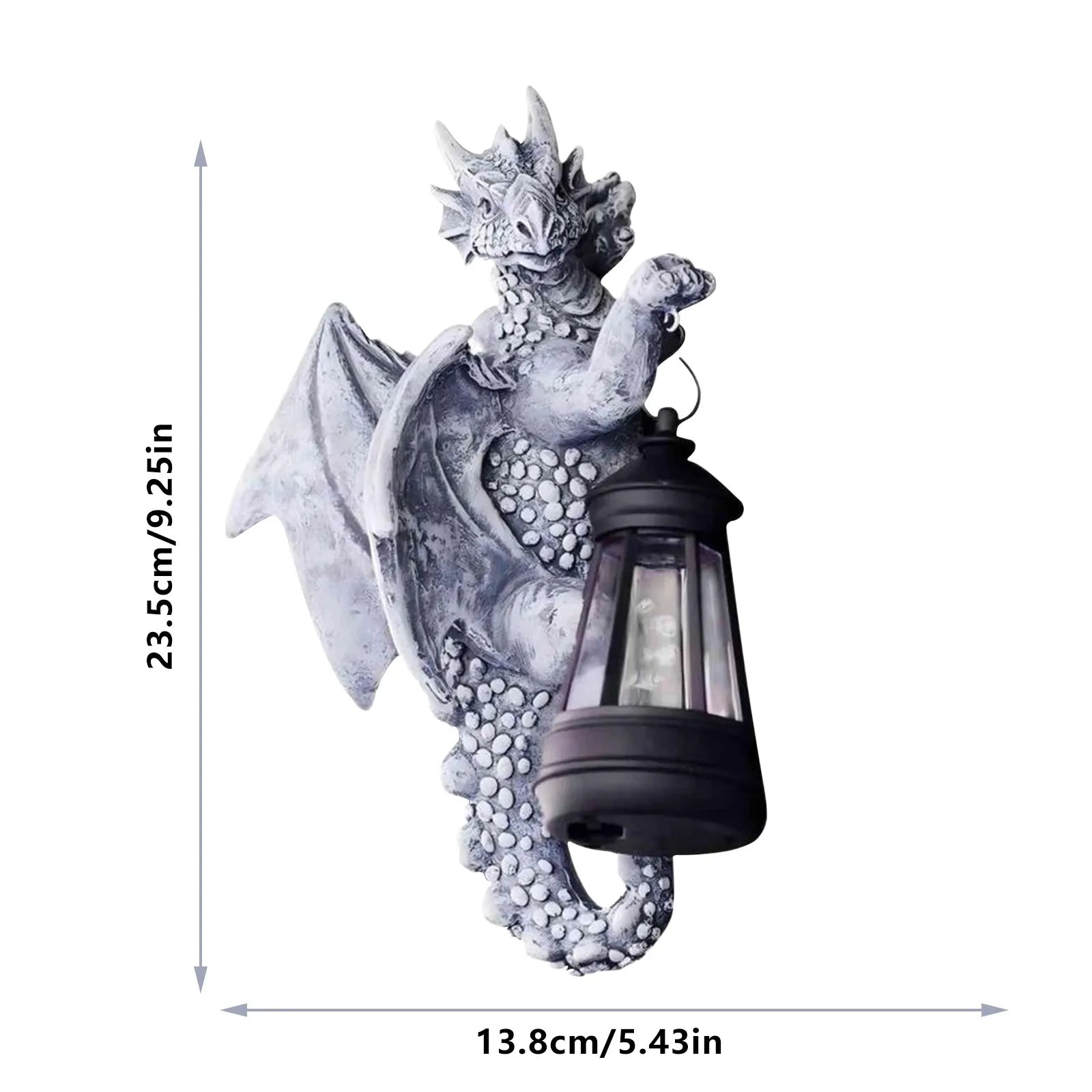 Dragon Tree Hugger with Solar Lantern – Weather-Resistant Outdoor Resin Garden Figurine - Image 5