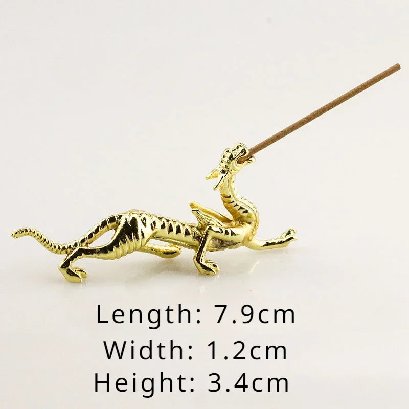 1Pc Metal Gold Dragon Incense Stick Burner – Mini Sandalwood Censer for Home & Office Decor - Image 9