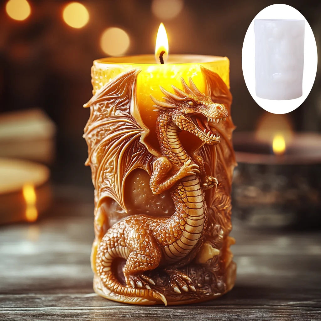 Dinosaur & Dragon Wings Relief Cylindrical Silicone Mold – Resin & Gypsum Craft Mold - Image 5