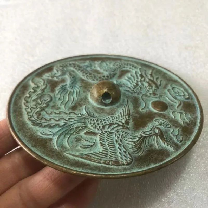 Feng Shui Lucky Dragon Phoenix Brass Mirrors Decoration – Antique Bronze Ware Collection, Home & Room Copper Ornaments - Image 2