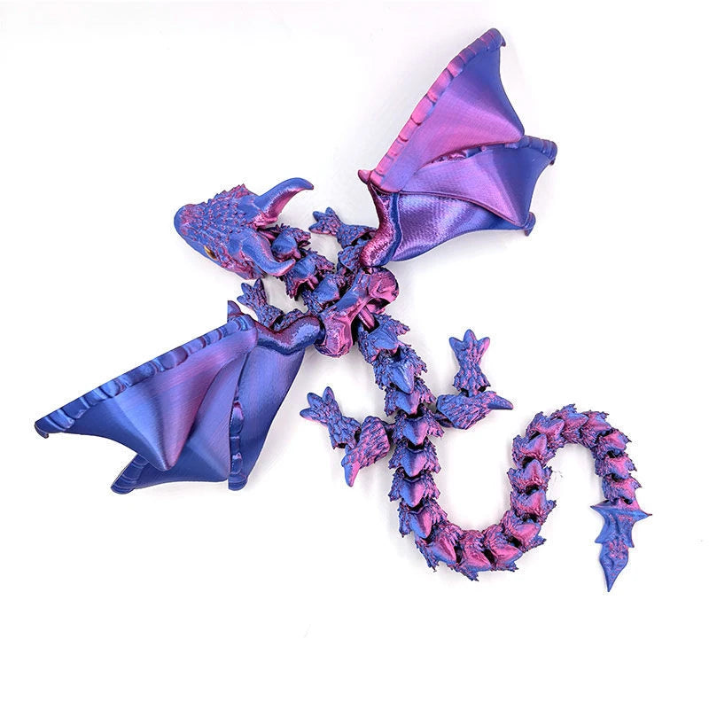3D Printed Winged Carriage Dragon Figurine with Random Eyes & Art Deco Resin Dragon Sculpture – Tabletop Animal Theme Deco 1PC 2025 - Image 6