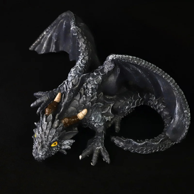 Creative Magic Black Flying Dragon Resin Ornament – Cool Home Decoration Statue Craft