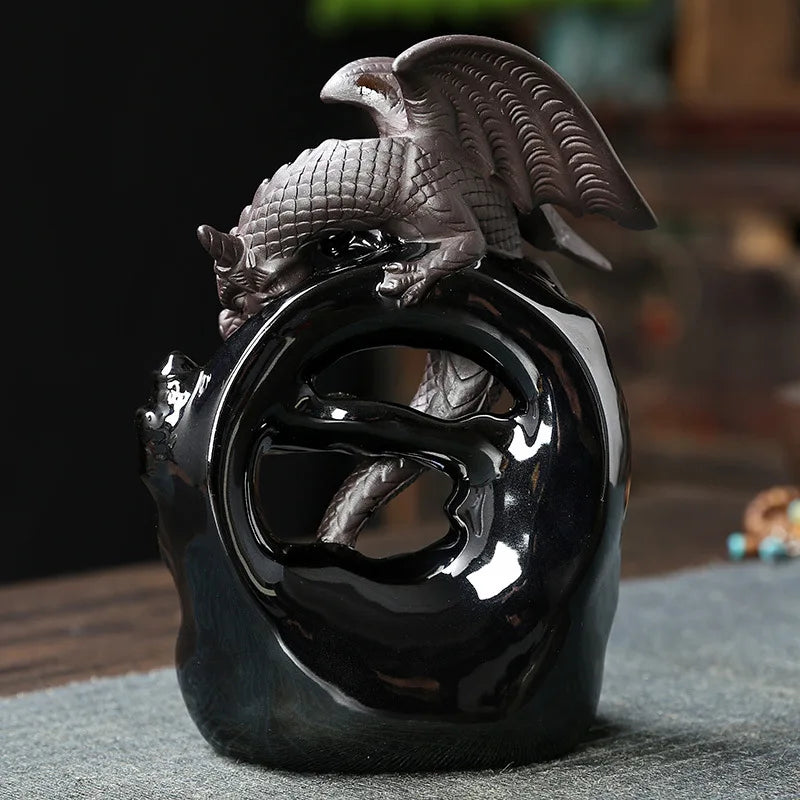 Ceramic Vintage Dragon Backflow Incense Burner - Image 2