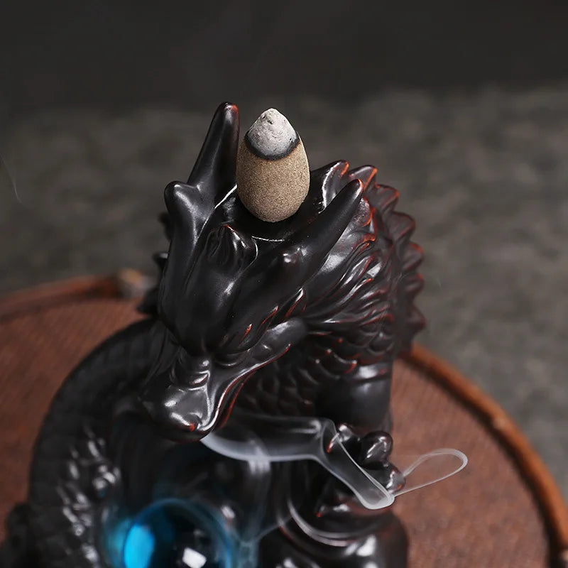 Dragon Backflow Ceramic Incense Burner - Image 2