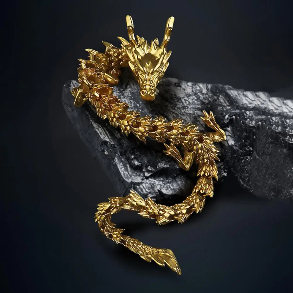 3D Printed Articulated Chinese Dragon – Flexible Realistic Ornament & Toy Model for Home or Office Décor