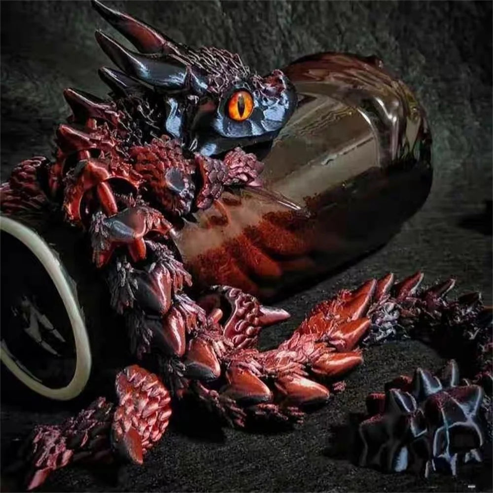 3D Printed Magic Dragon Model – Multi-Joint Movable Desk Ornament & Home Decoration Toy - Image 2