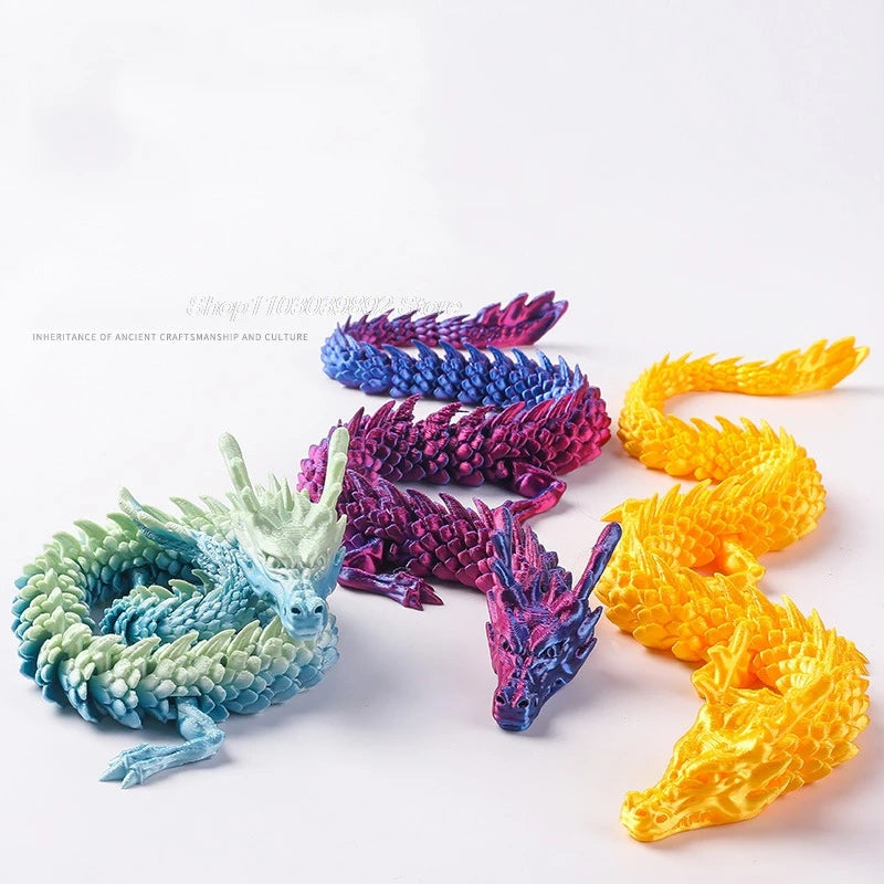 3D Printed Magic Dragon Fidget Toy – Movable Joint, Rotatable Articulated Desktop Ornament - Image 3