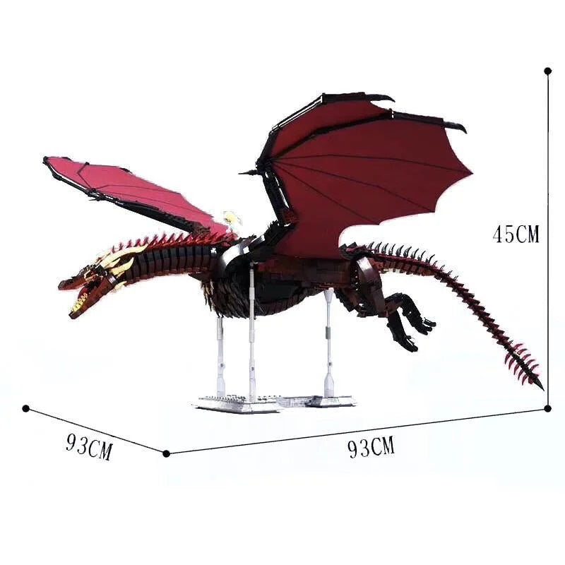 1889PCS Dragon Smaug Building Blocks – Fire-Breathing Dragon Animal Model Toy - Image 6