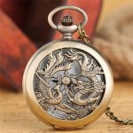 Antique Double Dragons Quartz Pocket Watch