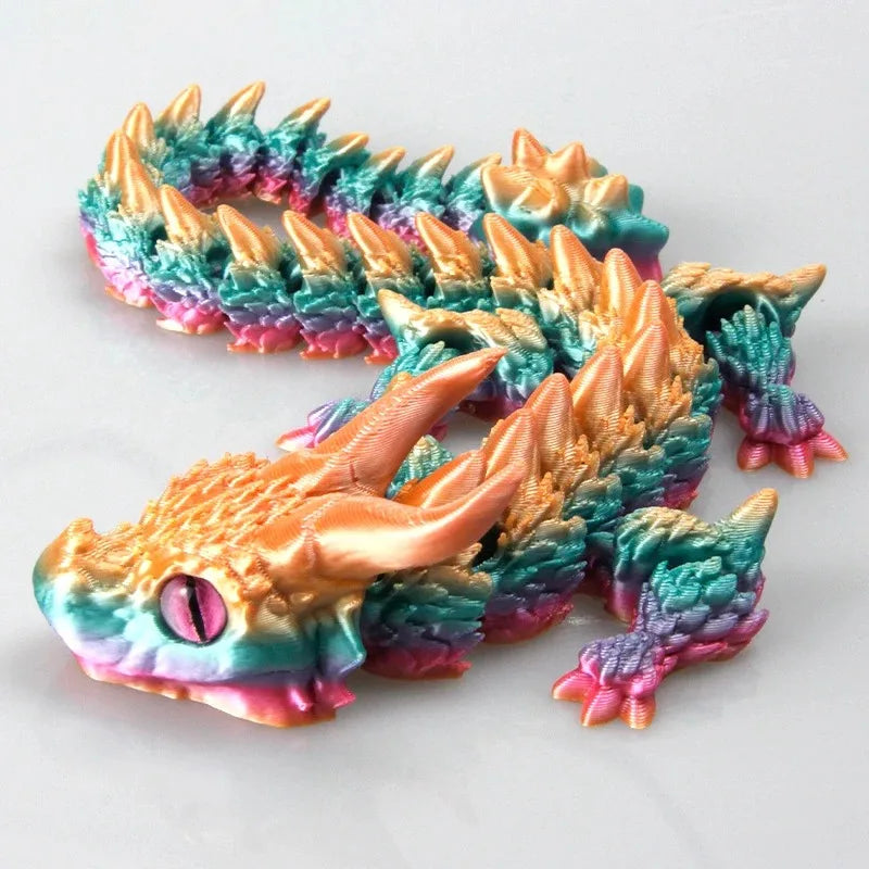 3D Printed Magic Dragon Movable Joint Fidget Toy – Rotatable Articulated Desktop Ornament - Image 5