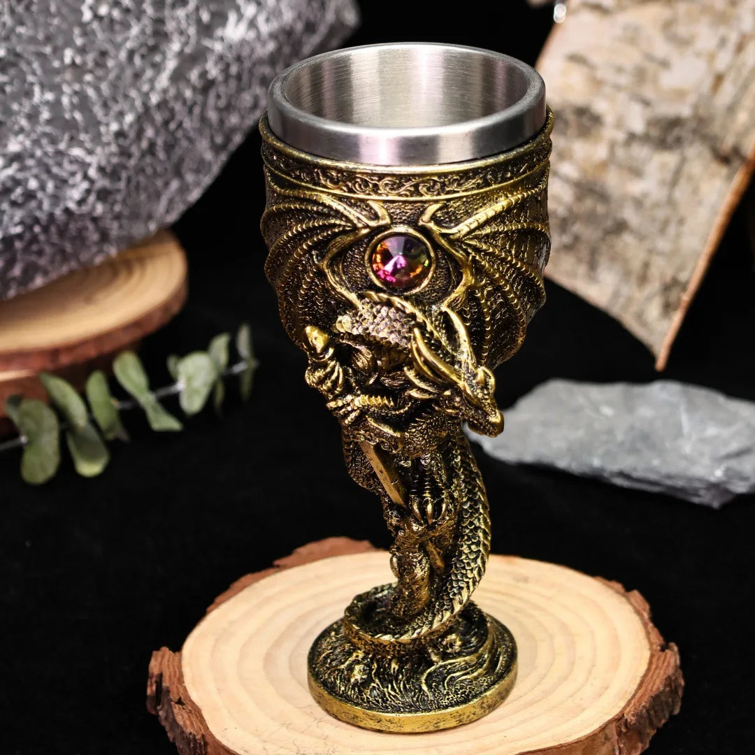 Dragon Wine Glass with Silver Sword - Image 3