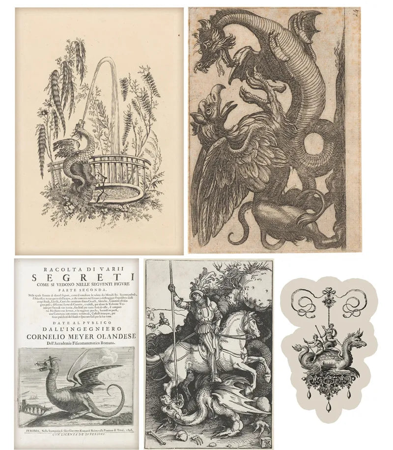 1 Pack Vintage Medieval Wizards and Dragons Stickers - Image 4